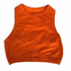 Orange ribbed racerback crop top. Size small.